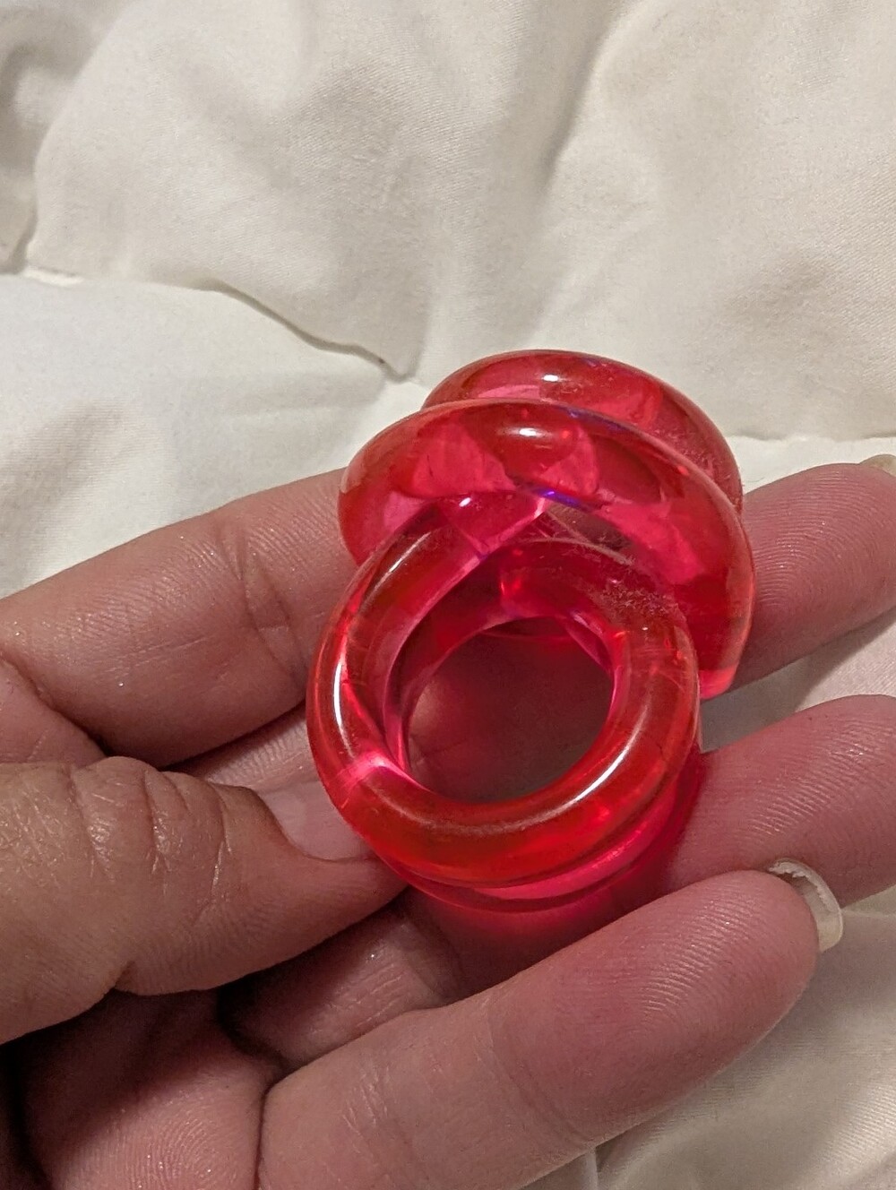 NEON PINK KNOT RING - Picture 3 of 9